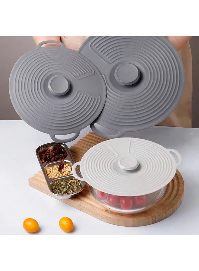 Gray Silicone Suction Lid Set Heat Resistant Microwave Stovetop Safe Dishwasher Safe - Image 4