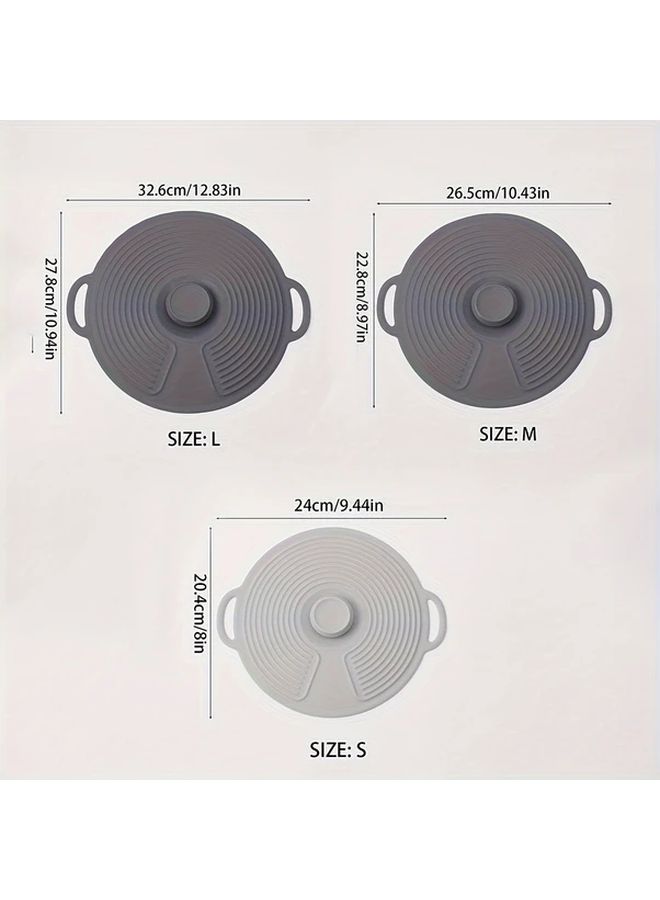 Gray Silicone Suction Lid Set Heat Resistant Microwave Stovetop Safe Dishwasher Safe - Image 3