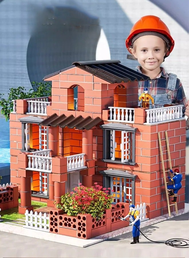 Beauenty 277pcs DIY Educational Toys for Kids: Building a Mini House with Sand Table and Bricklaying Model Toy - Image 1