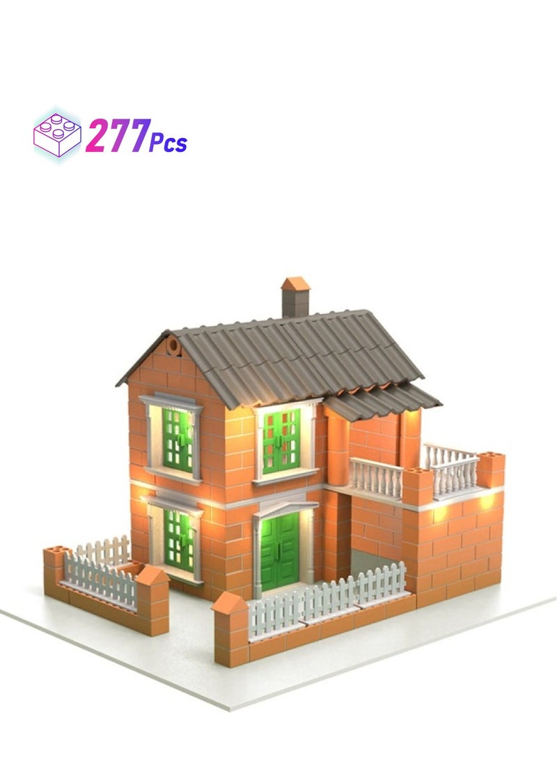 Beauenty 277pcs DIY Educational Toys for Kids: Building a Mini House with Sand Table and Bricklaying Model Toy - Image 2