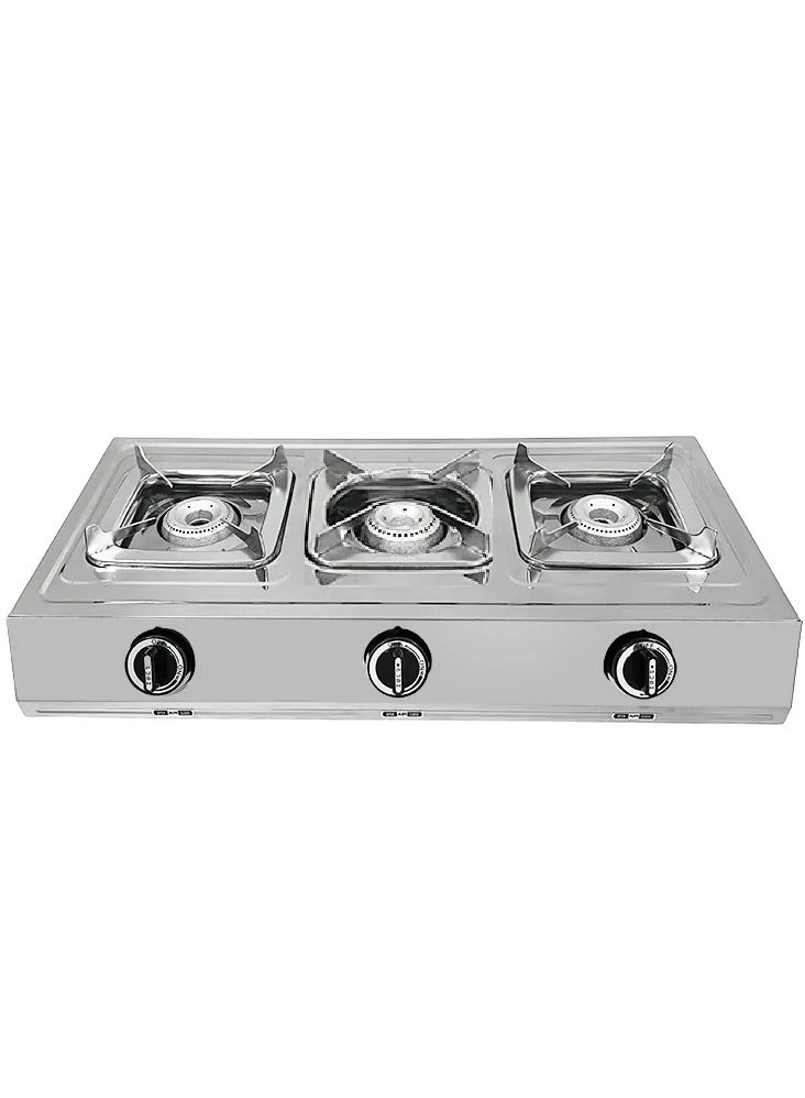 Gas stove stainless steel three burner - Image 1