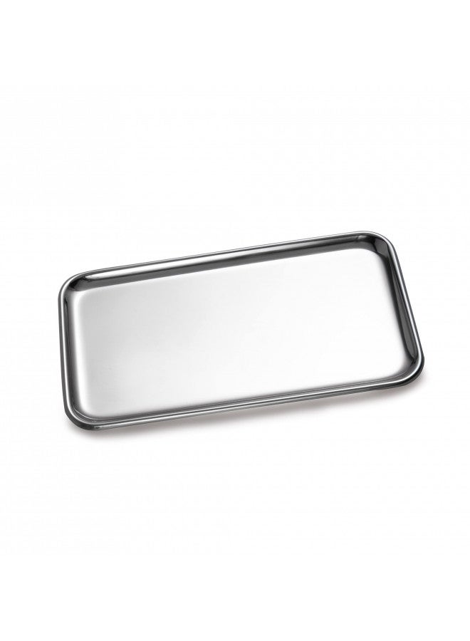 IMEEA Small Vanity Tray Rectangle Satinless Steel Little Jewelry Tray Bathroom Tray Storage Organizer Makeup Cosmetic Organizer Trays, 8 x 4.6 inch - Image 1