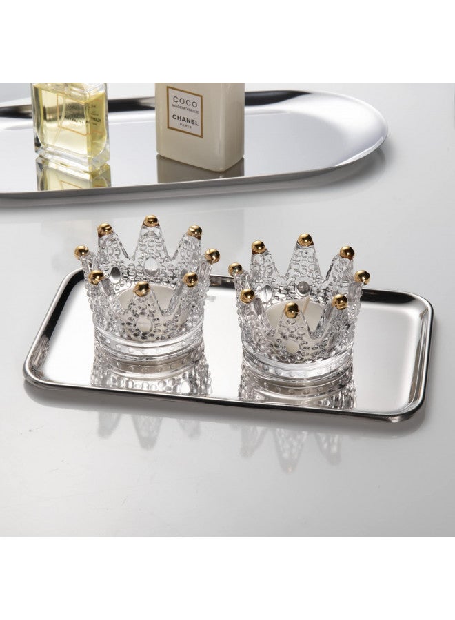 IMEEA Small Vanity Tray Rectangle Satinless Steel Little Jewelry Tray Bathroom Tray Storage Organizer Makeup Cosmetic Organizer Trays, 8 x 4.6 inch - Image 3
