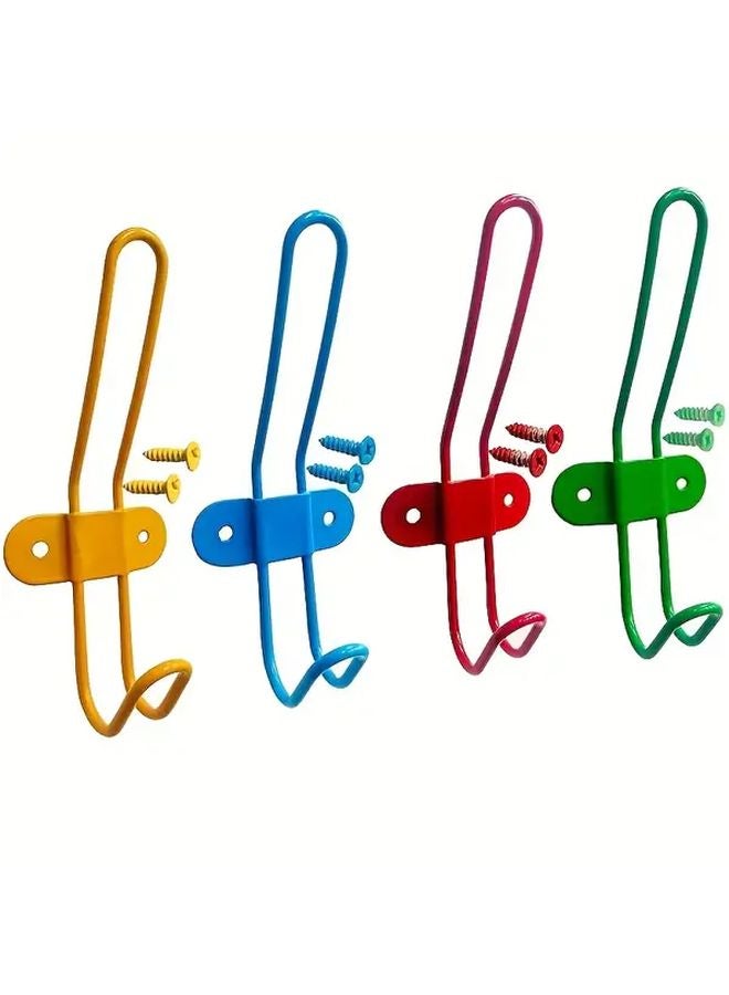 8 Piece Assorted Color Metal Wall Mounted Coat Hooks Heavy Duty Rustproof - Image 2