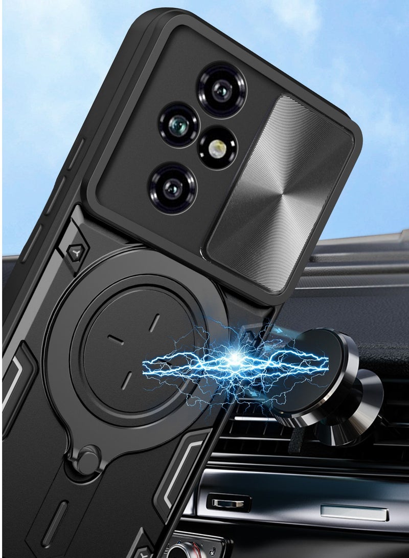 عام غطاء لـ Honor 200 PRO 5G، [درع متين] غطاء مقاوم للصدمات مع حلقة مغناطيسية معدنية وحماية منزلقة للكاميرا، غطاء سيليكون مقاوم للسقوط. - Image 3