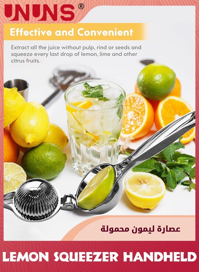 UNUNS Lemon Squeezer Handheld,2PCS Stainless Steel Lemon Citrus Orange Juicer With Strainer And Bowl,Lime Fruit Hand Squeezer Kitchen Tool,Dishwasher Safe,Easy to Clean  - Image 3