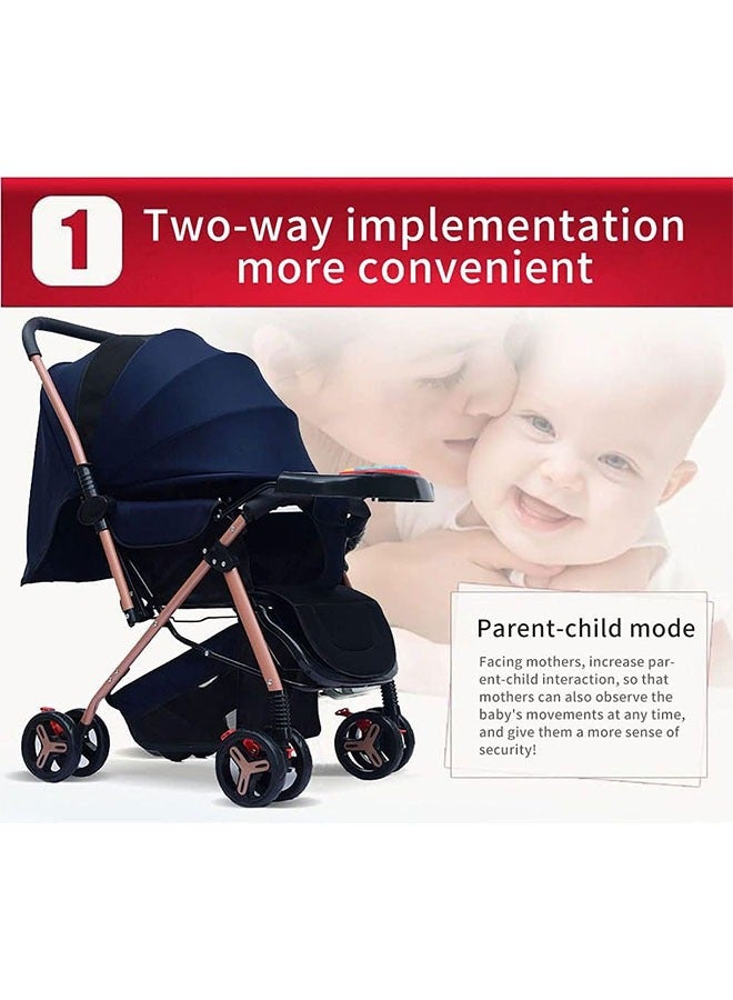 عربست قابل للطي عربة خفيفة الوزن مع مقبض قابل للتعديل ودفع في اتجاهين مع لوحة المفاتيح الموسيقية القابلة للفصل - Image 4