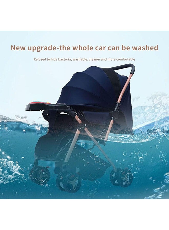 عربست قابل للطي عربة خفيفة الوزن مع مقبض قابل للتعديل ودفع في اتجاهين مع لوحة المفاتيح الموسيقية القابلة للفصل - Image 5