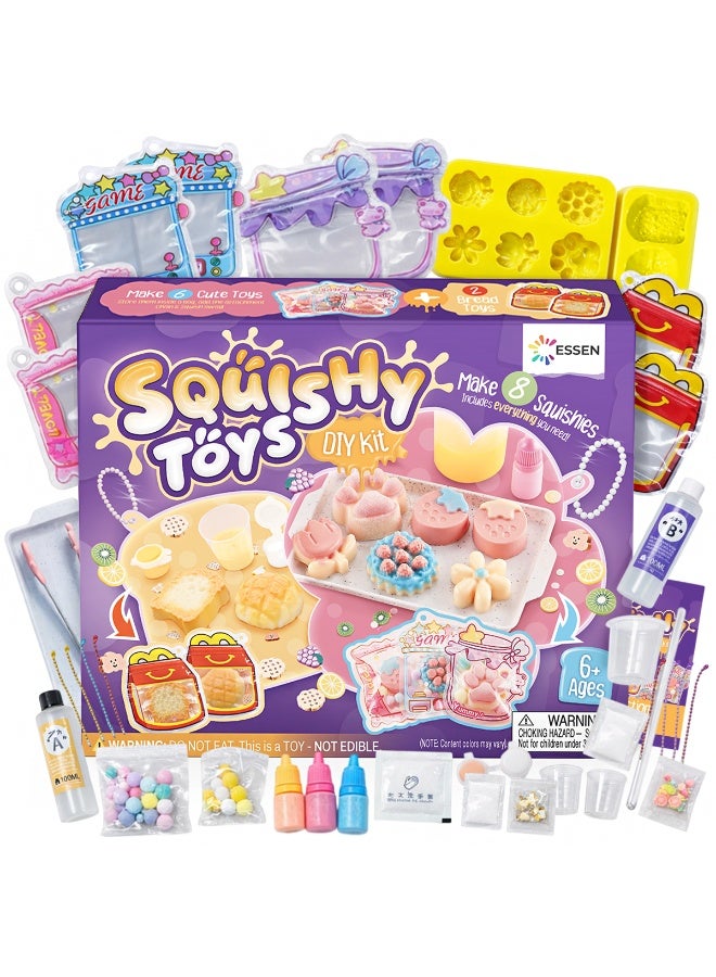 ESSEN Taba Squishy Toys DIY Kit for Kids Make Your Own Squishy Toys Craft Set with 8 Molds, Stress Anxiety Relief Sensory Fidget Toys, Creative Fun Arts & Crafts Kit for Boys & Girls Ages 6–12, Birthday Gift for Kids 6 7 8 9 10 11 12 Years Old - Image 1