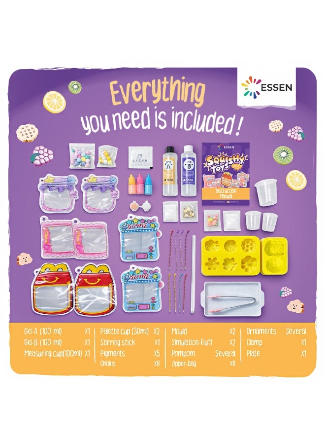 ESSEN Taba Squishy Toys DIY Kit for Kids Make Your Own Squishy Toys Craft Set with 8 Molds, Stress Anxiety Relief Sensory Fidget Toys, Creative Fun Arts & Crafts Kit for Boys & Girls Ages 6–12, Birthday Gift for Kids 6 7 8 9 10 11 12 Years Old - Image 2