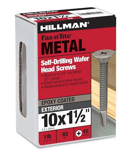 Hillman The Hillman Group 47304 1024Inch x 112Inch Wafer Head Phillips Self Drilling Screw 1Pound Silver - Image 1