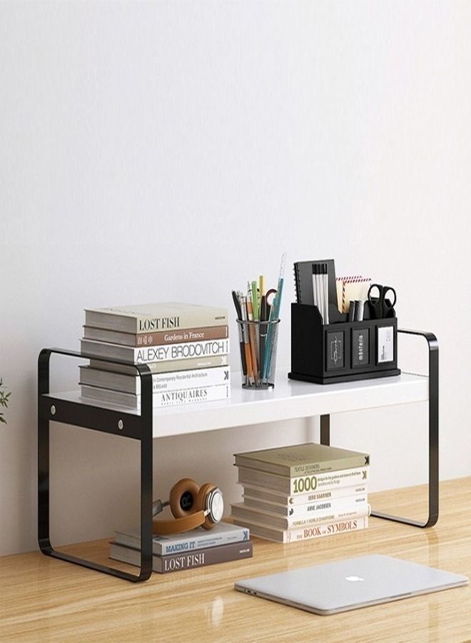 C&C Home 1-Piece Multipurpose Desktop Bookshelf Bookend Magazines Storage Rack Metal Bookcase Desk File Organizer Holder Display Stand for Office Home Supplies 30x20x18 cm - Image 1