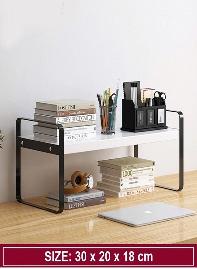 C&C Home 1-Piece Multipurpose Desktop Bookshelf Bookend Magazines Storage Rack Metal Bookcase Desk File Organizer Holder Display Stand for Office Home Supplies 30x20x18 cm - Image 5