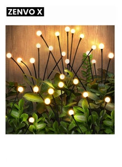 zenvo X Upgraded Solar Swaying Garden Lights, Firefly Landscape Stake Lights with Highly Flexible Copper Wire, 2 Packs  - Image 2