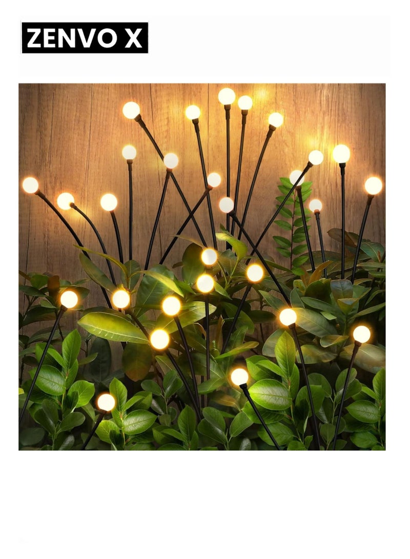 zenvo X Upgraded Solar Swaying Garden Lights, Firefly Landscape Stake Lights with Highly Flexible Copper Wire, 2 Packs - Image 2