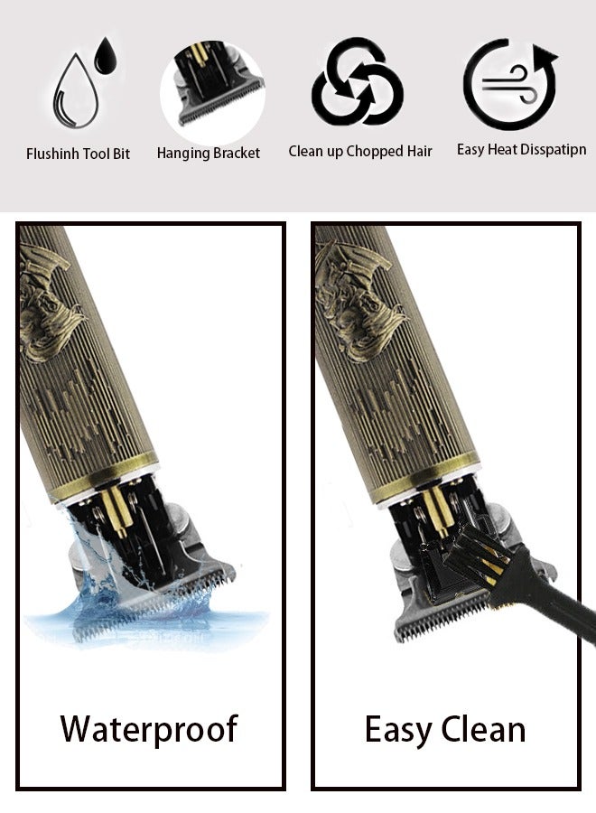 Professional Electric Barber Shaving Machine Rechargeable Hair Trimmer Clippers Cutting Beard Cordless Grooming Kit LED Display Shaver for Men - Image 3