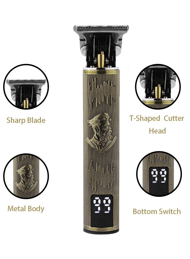 Professional Electric Barber Shaving Machine Rechargeable Hair Trimmer Clippers Cutting Beard Cordless Grooming Kit LED Display Shaver for Men - Image 2