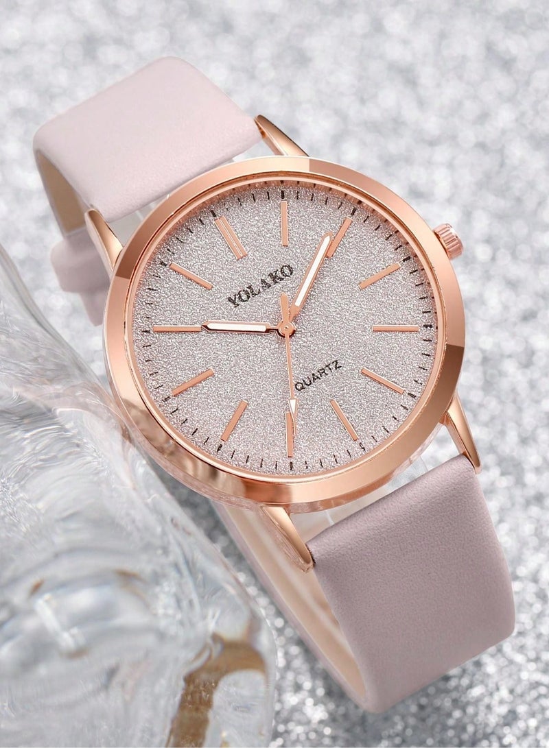 يولاكو هدايا العيد طقم اكسسوار نسائي كامل مكون من 5 قطع  يحتوي على ساعة وسلسال وخاتم وأساور وأقراط مناسب لهدايا العيد، اعياد الميلاد و  التخرج - Image 5