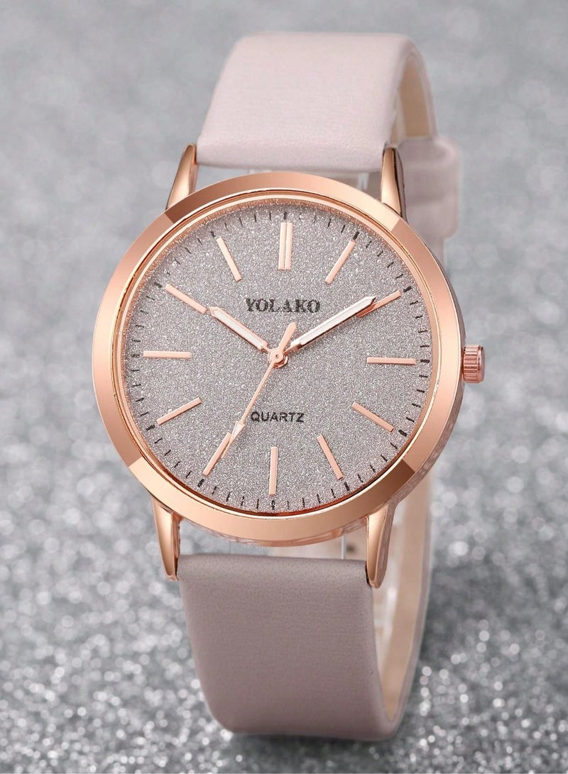 يولاكو هدايا العيد طقم اكسسوار نسائي كامل مكون من 5 قطع  يحتوي على ساعة وسلسال وخاتم وأساور وأقراط مناسب لهدايا العيد، اعياد الميلاد و  التخرج - Image 3