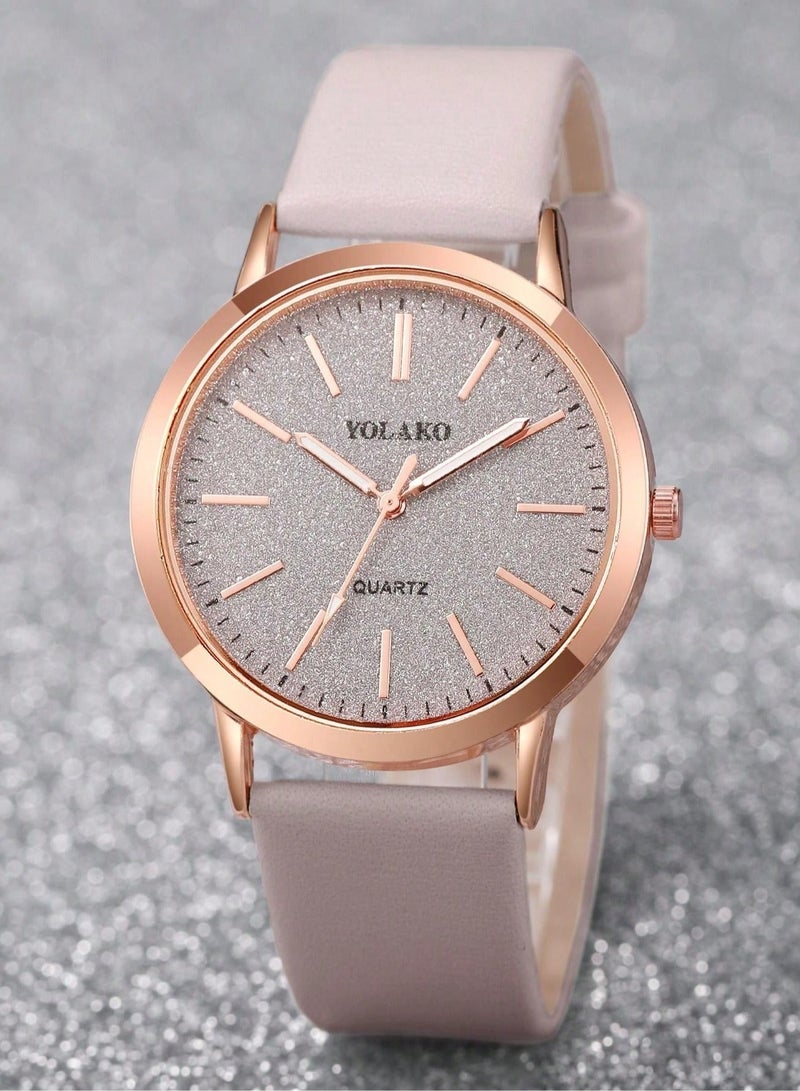 YOLAKO Eid gifts – A complete women's accessory set consisting of 5 pieces: a watch, necklace, ring, bracelet, and earrings. Perfect for Eid gifts, birthdays, and graduation celebrations. - Image 4