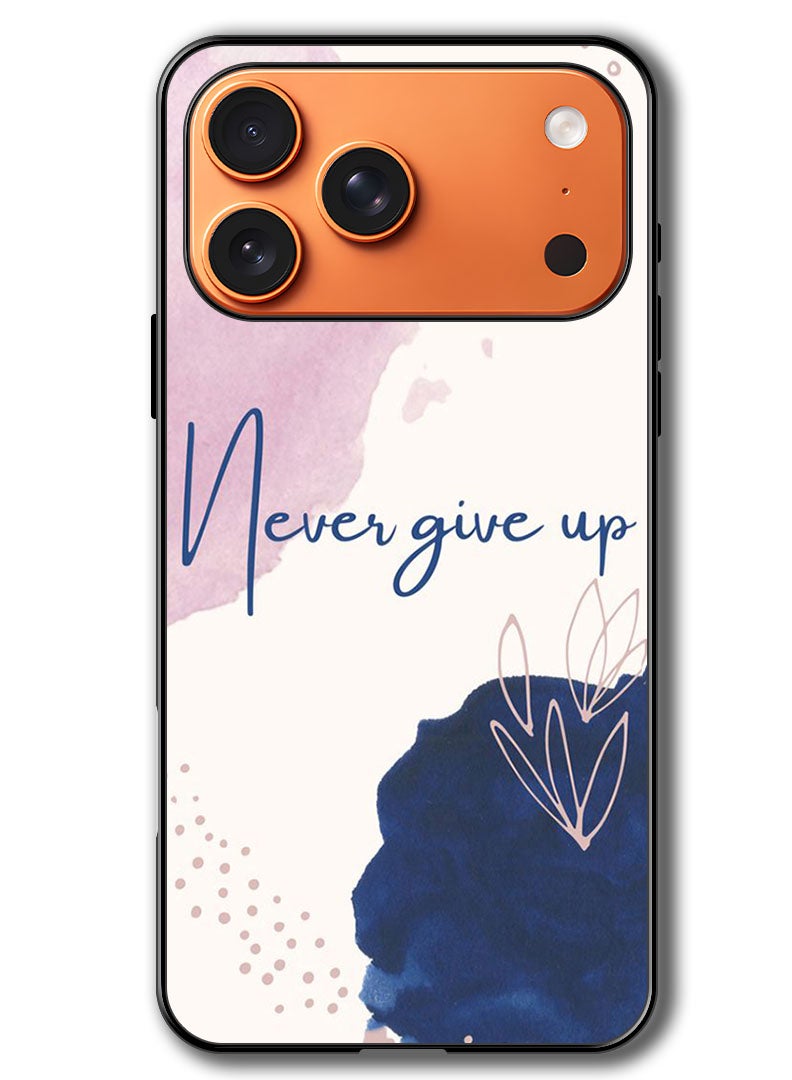Theodor Case Compatible with Apple iPhone 17 Pro Max 6.9 Inch Protection Shockproof Bumper Cover Never Give up - Image 1