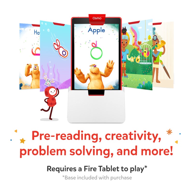 Osmo-Little Genius Starter Kit for Fire Tablet-4 Educational Learning Games-Preschool Ages 3-5-Phonics,Problem Solving & Creativity-STEM Toy Gifts,Kids(Osmo Fire Tablet Base Included) - Image 2