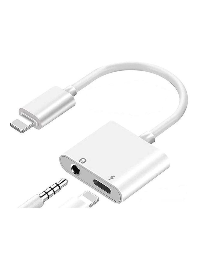 NIBEMINENT Fast Charging and Headphone Adapter for Apple iPhone White - Image 1