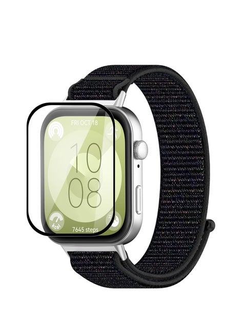 [3 Pack] Screen Protector 3D Full Coverage Soft TPU Bubble Free Protective Film for Huawei Watch Fit 3 Smart Watch Accessories