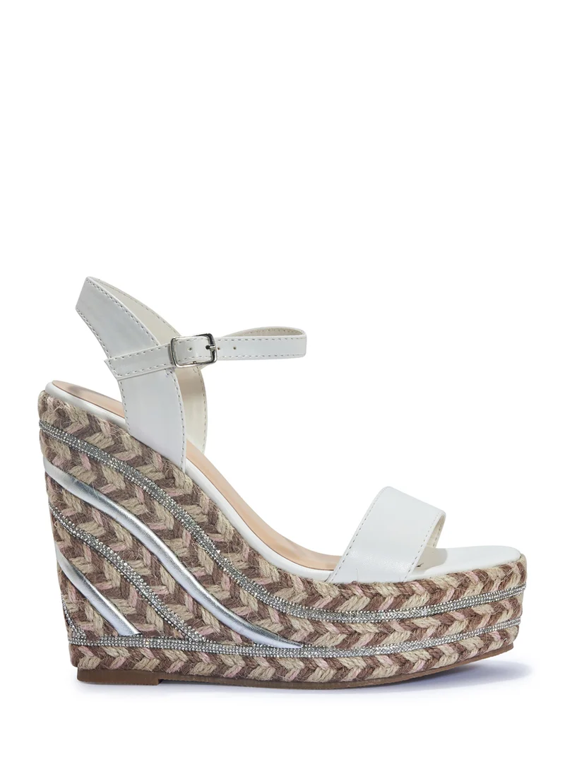 ترافل من نمشي Ankle Strap Diamante Wedge Sandal