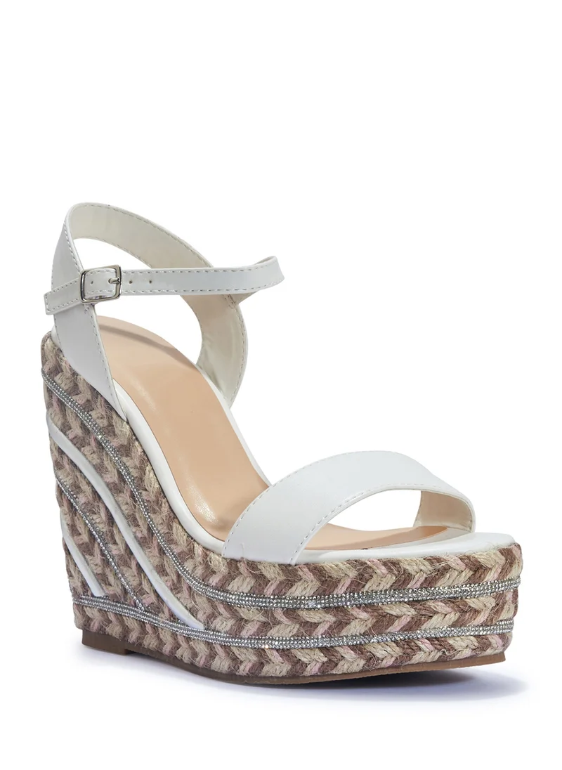 ترافل من نمشي Ankle Strap Diamante Wedge Sandal