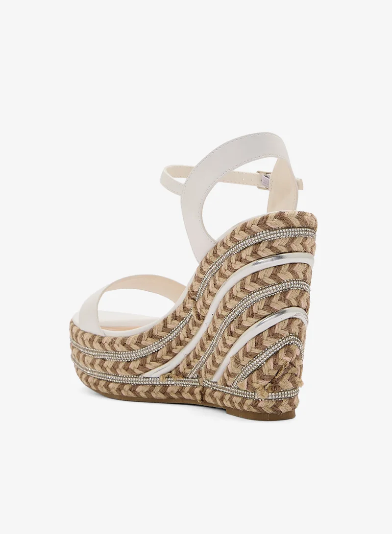 Truffle Ankle Strap Diamante Wedge Sandal