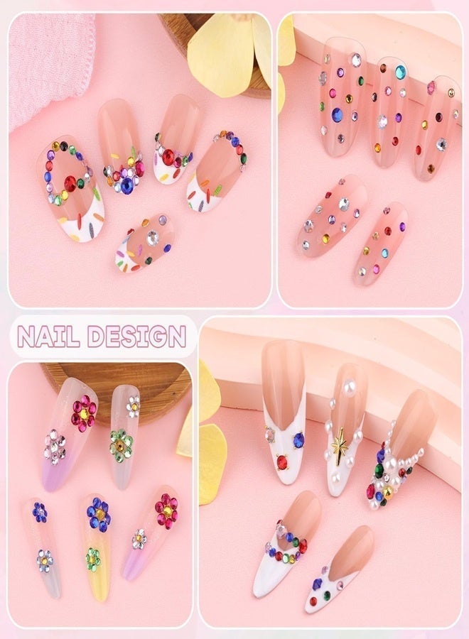 DOLOLO 2 Packs of Small Rhinestones Kit for Nail Art, Crystal Colorful 2/3MM Flatback Bedazzling Gems, Nail Rhinestones and Gems Crystals Charms for Acrylic Tips Manicure Decor - Image 4