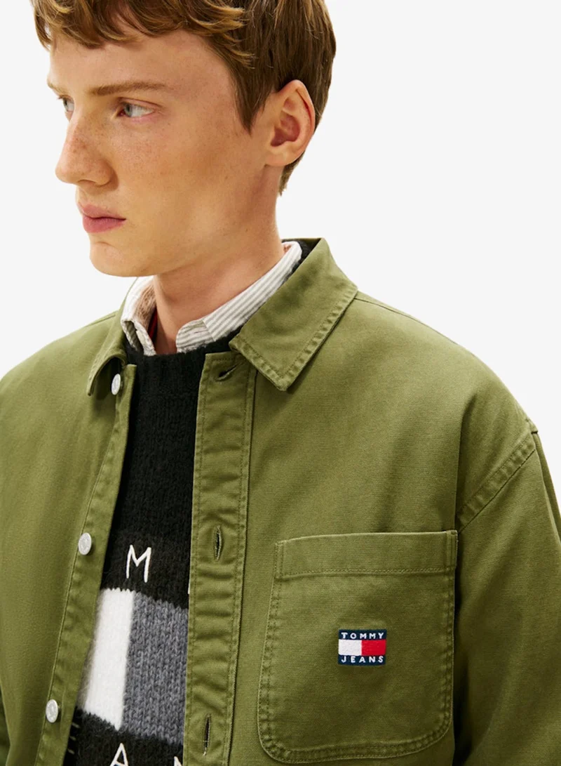 TOMMY JEANS  Oversized Fit Patch Pocket Overshirt for Men | Best Price UAE