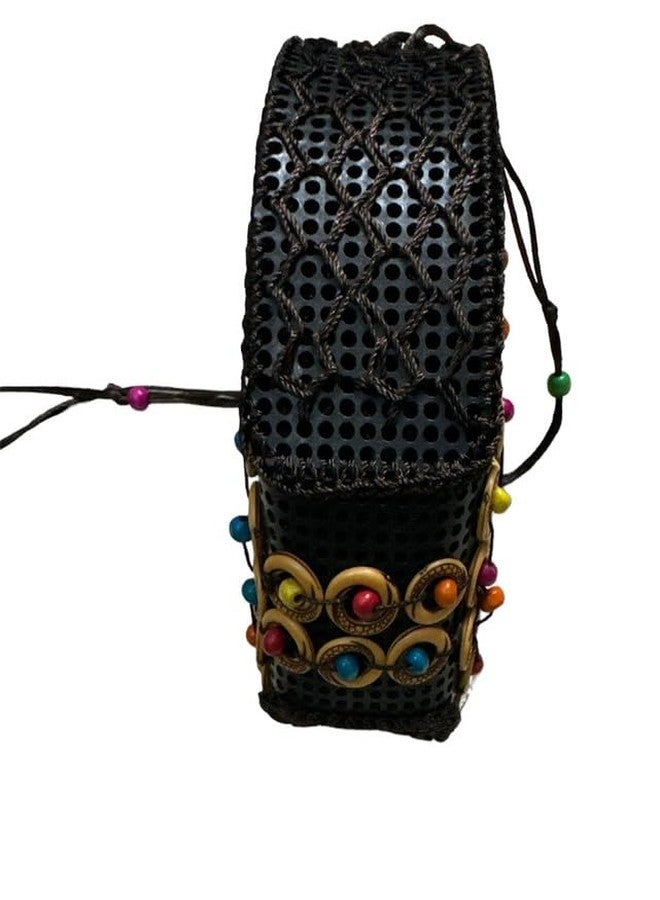 CROWNNIMREET Coconut Shell Beaded Sling Crossbody Long Strap Purse Bag For Beach Bags | Cross Body Long Strap Purse | Handmade Natural Style| Hanging Purse Sling Bag (Designer3) - Image 4