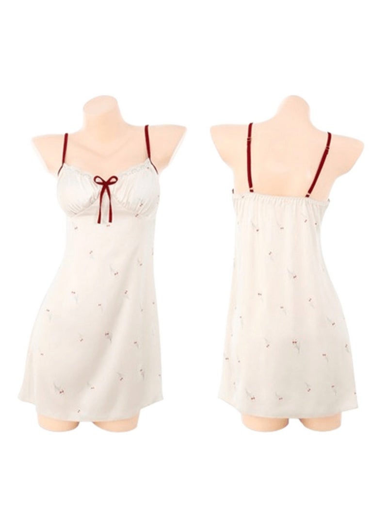 Floral Print Camisole with Padded Bra Deep V-Neck Sleepwear for Ladies - Image 2