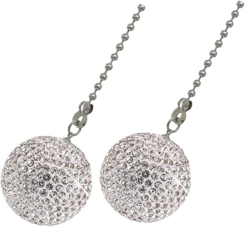 قطعتان من إكسسوارات مصباح الثريا المزخرفة لسلسلة سحب مروحة السقف المذهبة بالخرز - Image 1