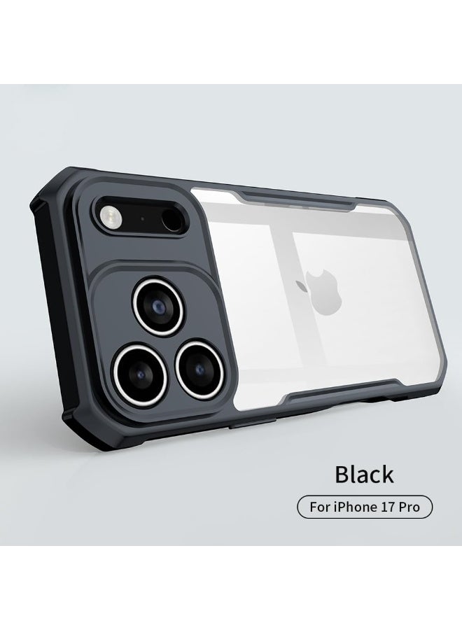 Phone Case Compatible with iPhone 17 Pro, Four Corners Airbag Technology,Translucent TPU Military-Grade Protection Cover with Black Side，Slim Non-Slip Grip，Anti-Fingerprints，0.8mm Camera Guard - Image 5