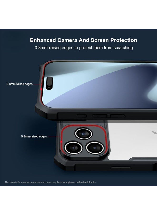 Phone Case Compatible with iPhone 17 Pro, Four Corners Airbag Technology,Translucent TPU Military-Grade Protection Cover with Black Side，Slim Non-Slip Grip，Anti-Fingerprints，0.8mm Camera Guard - Image 2