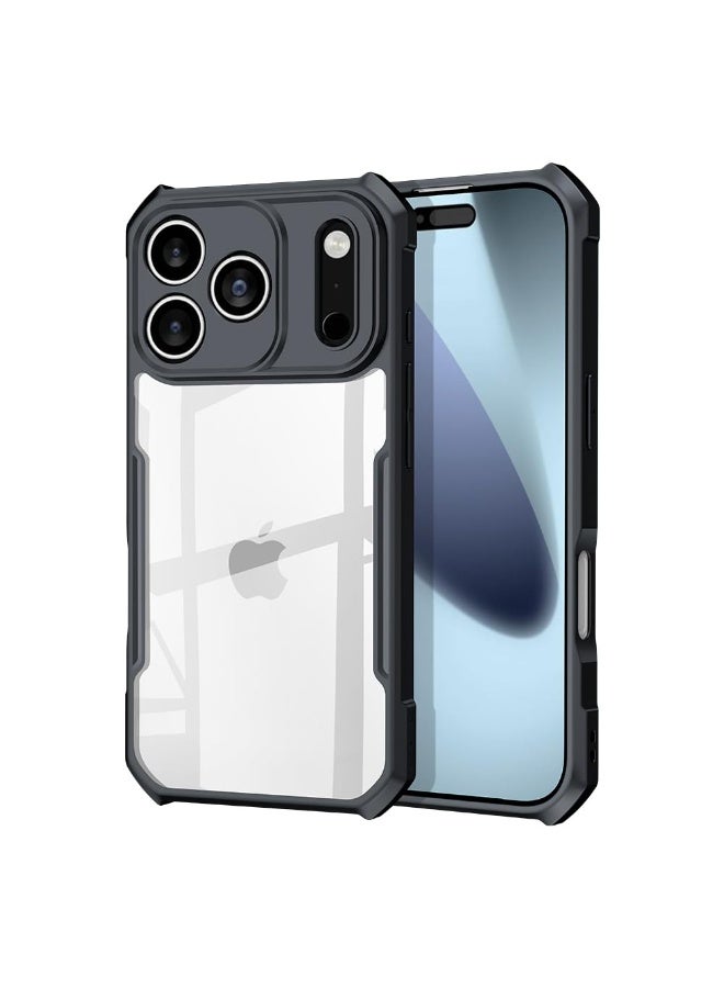 Phone Case Compatible with iPhone 17 Pro, Four Corners Airbag Technology,Translucent TPU Military-Grade Protection Cover with Black Side，Slim Non-Slip Grip，Anti-Fingerprints，0.8mm Camera Guard - Image 1