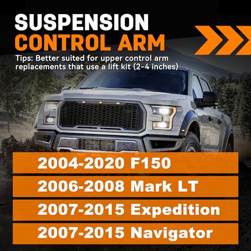 Richeer 2-4" Front Upper Control Arms For 2004-2024 F150 with Ball Joint, 2PCS Adaption 2-4" Lift Suspension Kit Adjustable Control Arm, Replacement OEM Factory Suspension Arms - Image 2