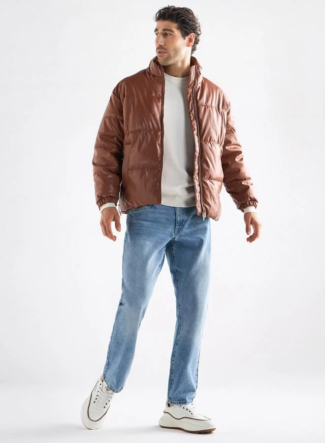 Splash FAV Quilted Puffer Jacket with Long Sleeves and Zip Closure