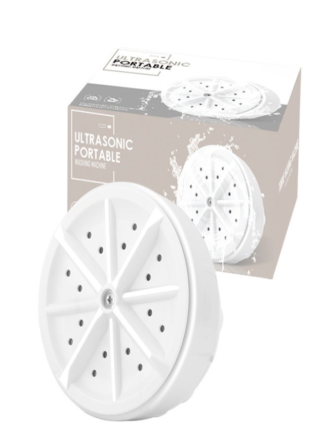 Cross-border new ultrasonic turbo washing machine dormitory must-have washer turbo bubble spinning mini washing machine White - Image 1