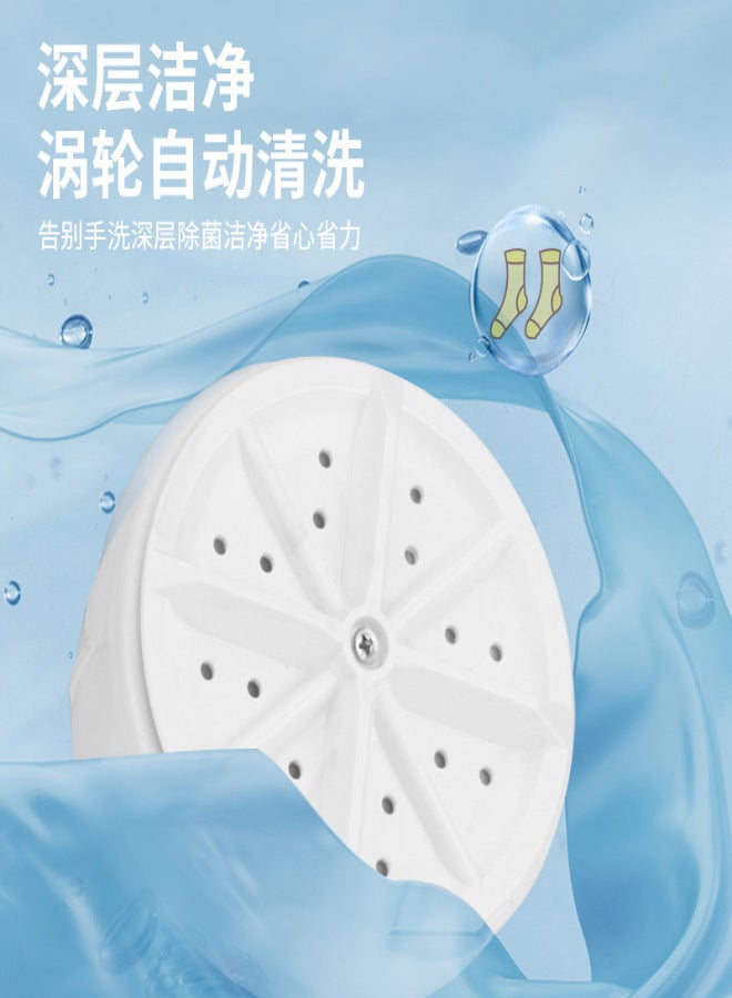 Cross-border new ultrasonic turbo washing machine dormitory must-have washer turbo bubble spinning mini washing machine White - Image 4