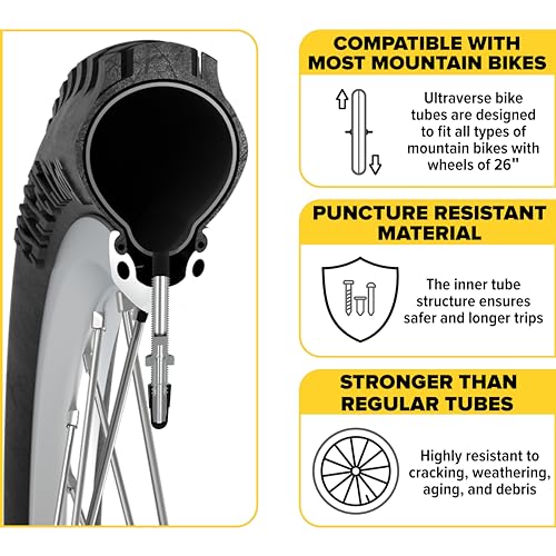 Ultraverse 27.5" Bike Inner Tubes 27.5 x 1.75, 1.95, 2.10, 2.125 – Butyl Rubber Bicycle Tubes with Presta Valve (FV48) – Compatible with Mountain, Hybrid, Gravel & City Bikes – Set of 2 - Image 4