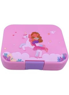 TINY WHEEL 4 Compartments Unicorn Bento Box Pink 9841  - Image 3