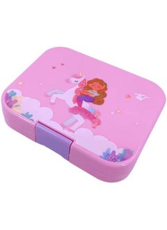 TINY WHEEL 4 Compartments Unicorn Bento Box Pink 9841  - Image 4