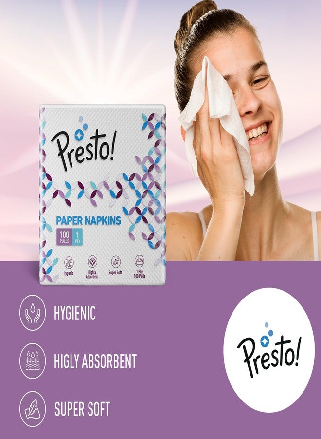 Presto! Amazon Brand - Presto! 1 Ply Tissue Paper Napkin | 600 Pulls | 100 Pulls X 6 Packs | 100% Natural Virgin Cellulose Fiber - Image 3