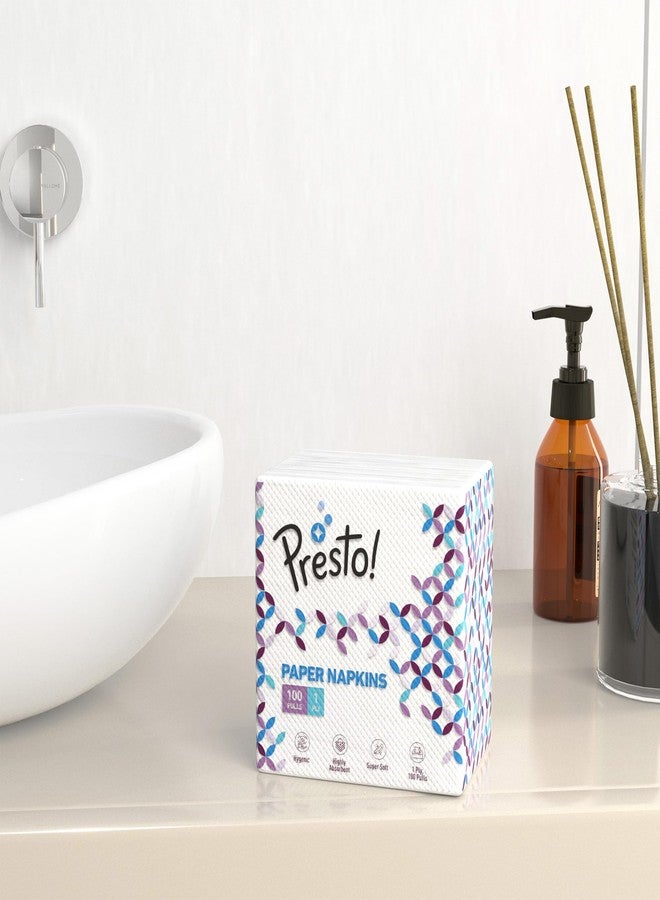 Presto! Amazon Brand - Presto! 1 Ply Tissue Paper Napkin | 600 Pulls | 100 Pulls X 6 Packs | 100% Natural Virgin Cellulose Fiber - Image 5