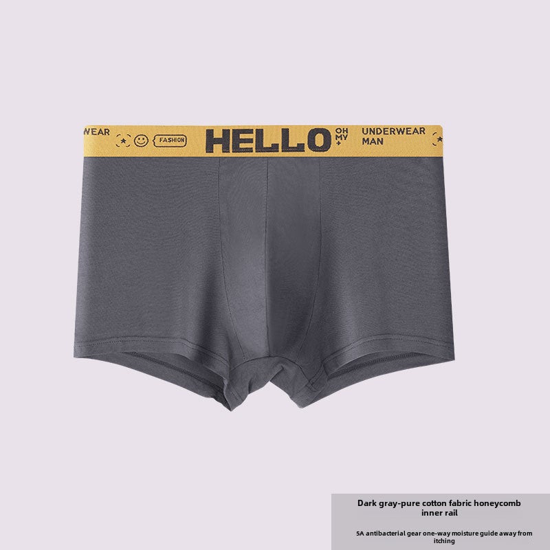 New Mens Cotton Briefs Trendy Breathable Mid-Waist Dark gray  - Image 1