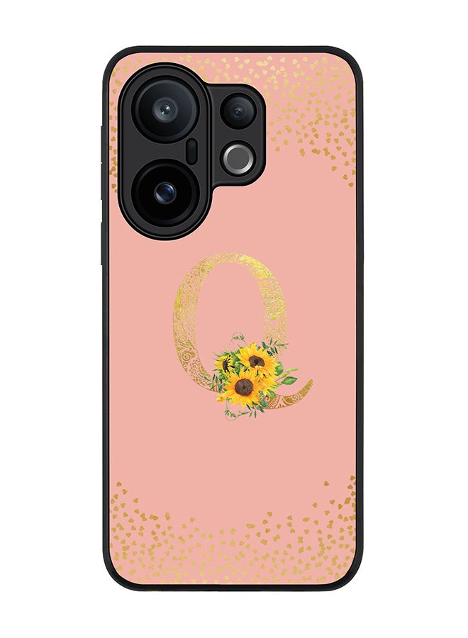 Stylizedd For vivo X200 FE / S30 Pro mini Case,Slim fit Camera Protection, Shockproof Thin Phone cover  - Custom Floral Monogram - Q  (Rose Pink )